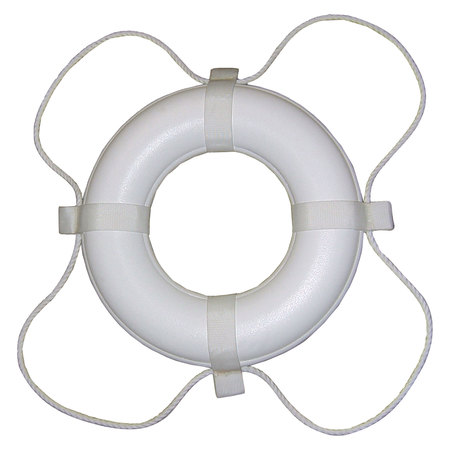 TAYLOR MADE Taylor Made 361 Vinyl Coated Foam Life Ring - 24" Diameter, White with White Rope 361